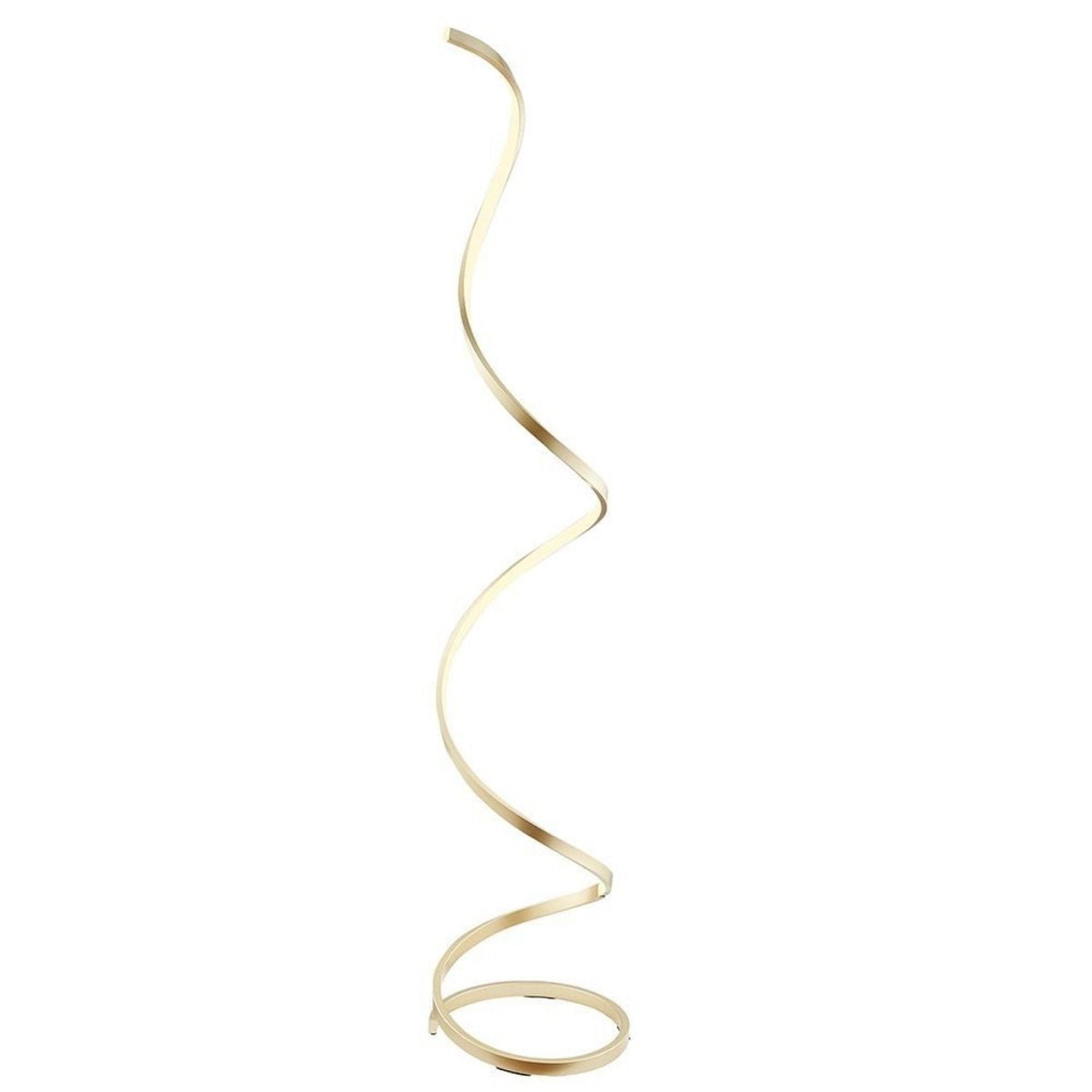 Modern LED Spiral Floor Lamp //  Sandy Gold