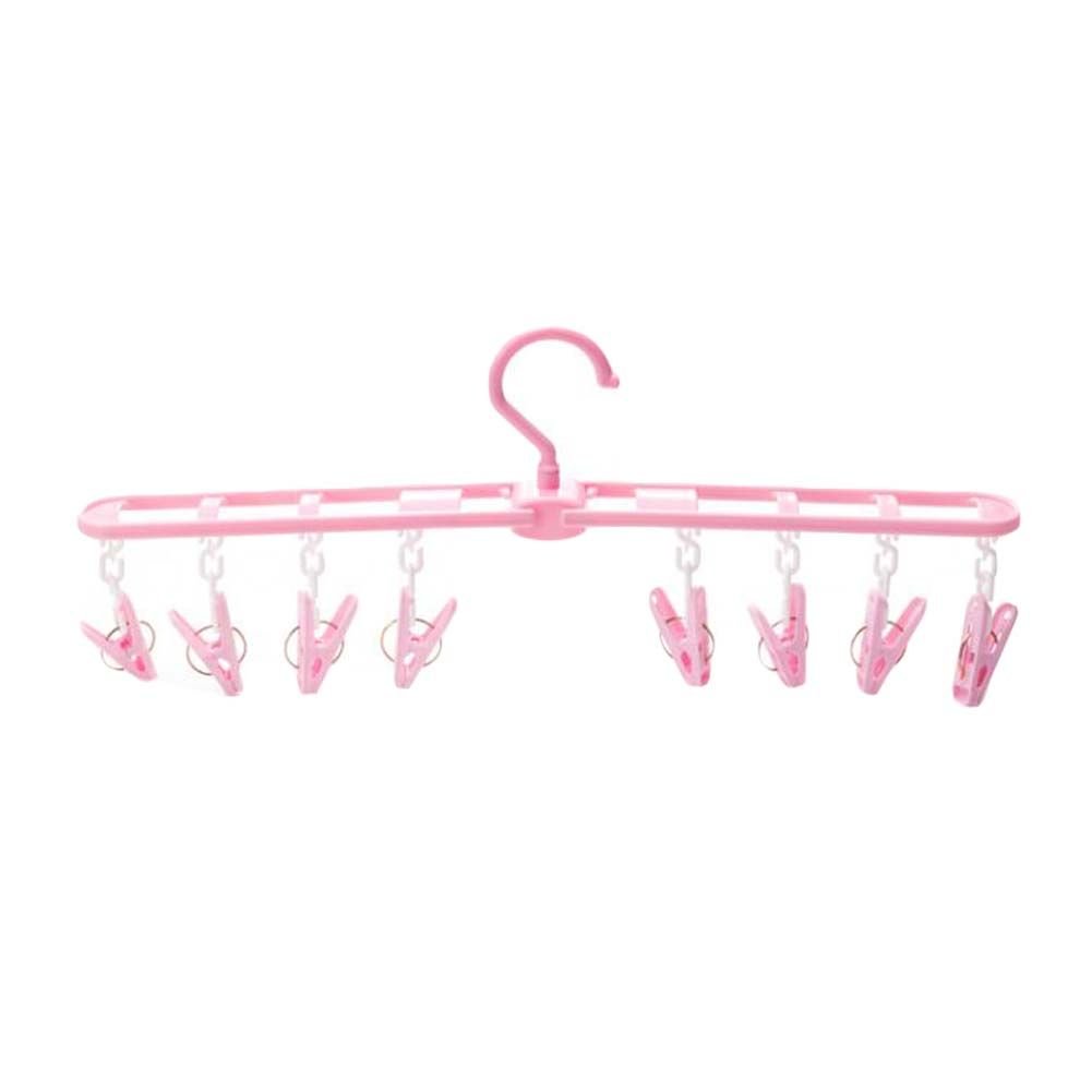 2 Pcs Clothes Hanger Portable Travel Hanger Foldable Drying Rack with 8 Clip