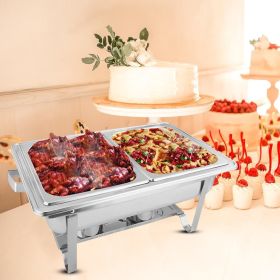 SOGA 4.5L Stainless Steel Dual Tray Chafing Dish – Buffet Food Warmer with Durable Metal Construction, Ideal for Catering, Parties, Restaurants