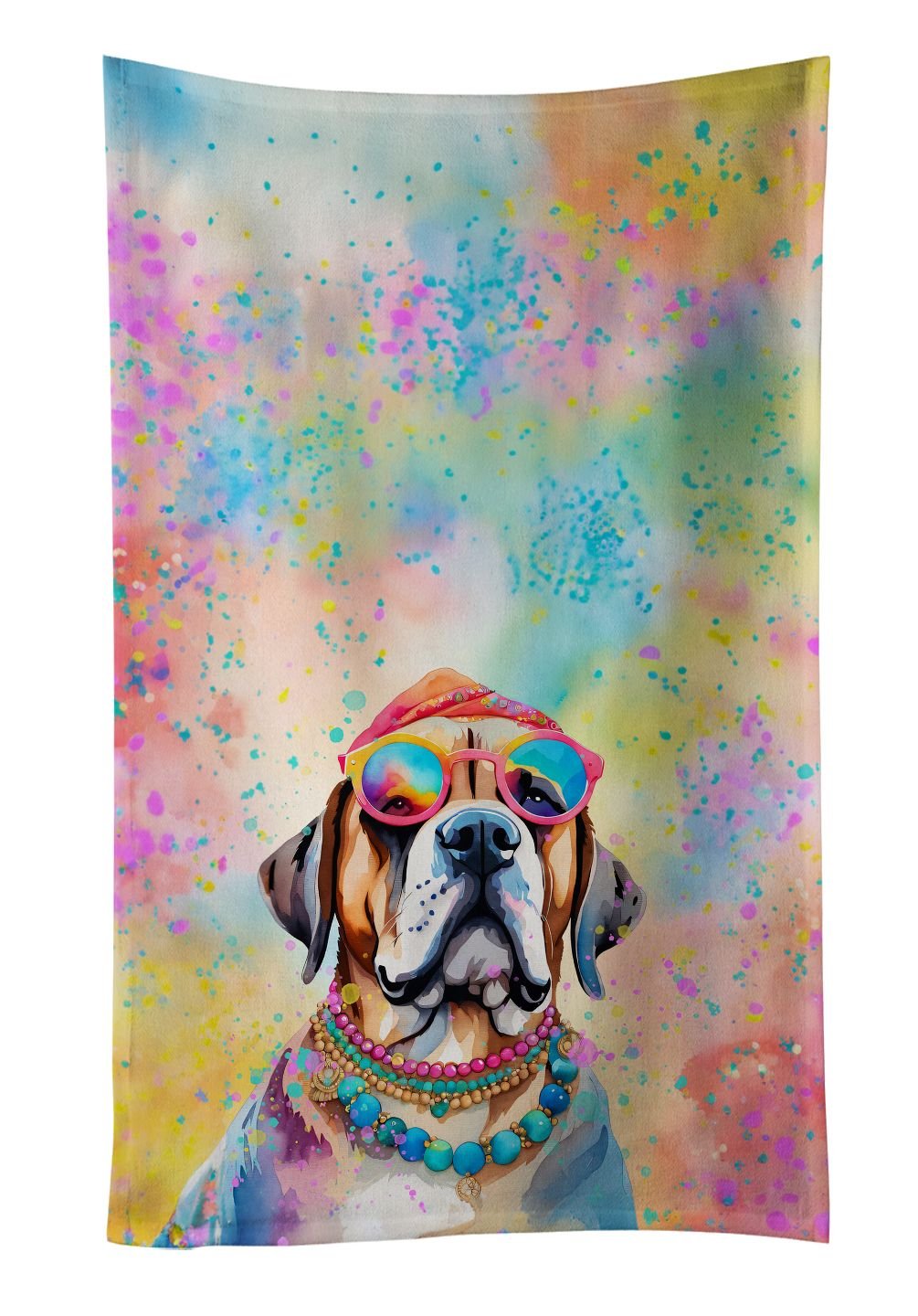 Mastiff Hippie Dawg Kitchen Towel Dish Cloths Guest Hand Towel Decorative Bathroom Towel for Face,Tea, Dishcloth, Kitchen and Bath
