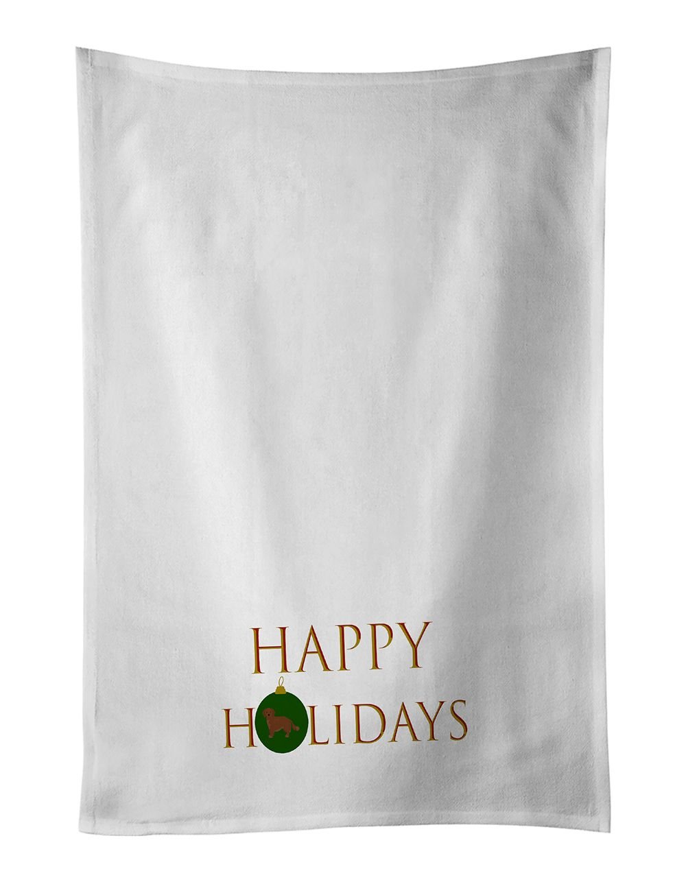 NEW Small Greek Domestic Dog Happy Holidays Kitchen Towel Set of 2 White Dish Towels Decorative Bathroom Hand towel for Hand, Face, Hair, Yoga, Tea