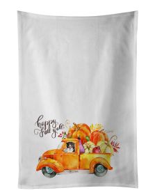 NEW Fall Harvest Bernese Mountain Dog Kitchen Towel Set of 2 White Dish Towels Decorative Bathroom Hand towel for Hand, Face, Hair, Yoga, Tea
