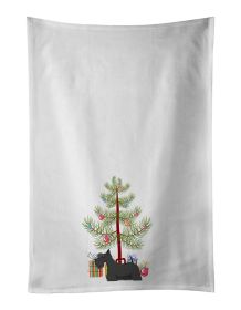NEW Scottish Terrier Christmas Tree Kitchen Towel Set of 2 White Dish Towels Decorative Bathroom Hand towel for Hand, Face, Hair, Yoga, Tea, Dishcloth