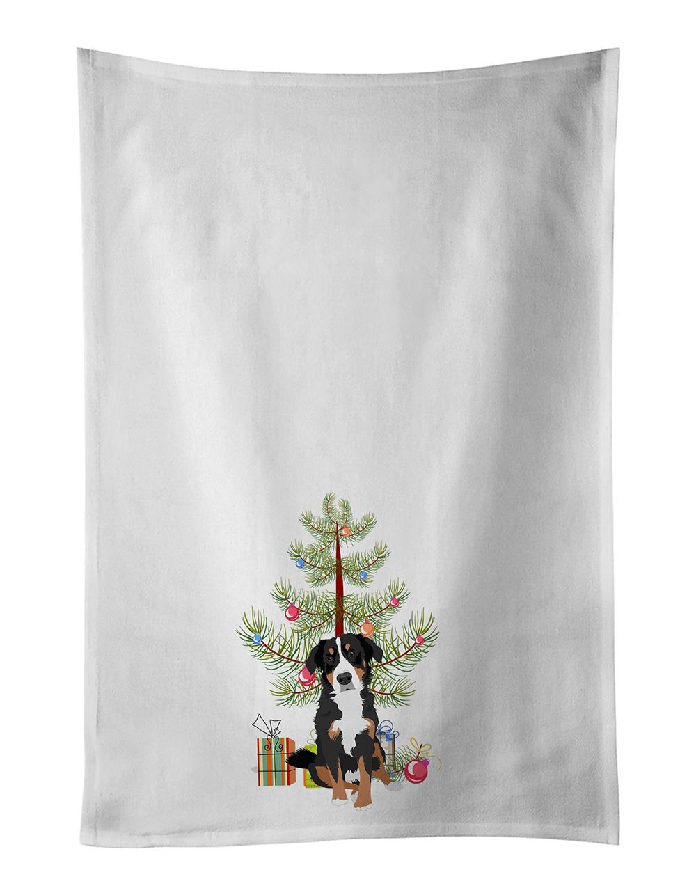 NEW Bernese Mountain Dog Puppy #2 Christmas Kitchen Towel Set of 2 White Dish Towels Decorative Bathroom Hand towel for Hand, Face, Hair, Yoga, Tea