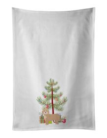 NEW Cavachon Christmas Tree Kitchen Towel Set of 2 White Dish Towels Decorative Bathroom Hand towel for Hand, Face, Hair, Yoga, Tea, Dishcloth