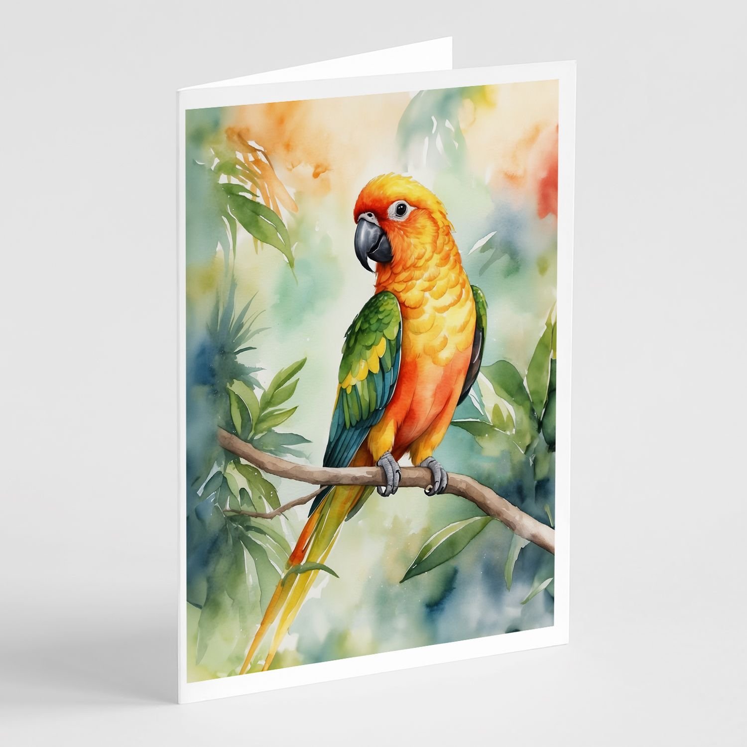 Sun Conure Greeting Cards Pack of 8 Blank Cards with Envelopes Whimsical A7 Size 5x7 Blank Note Cards