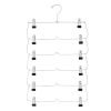 6 Tier with Chrome Finish, Space-Saving Skirt with Clips for Women's Clothes, Foldable Hangers for Pants, Towel, Scarf, Bra