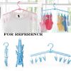 2 Pcs Foldable Portable 8 Clip Drying Hanger Travel Clothes Hanger Drying Rack