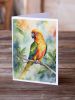 Sun Conure Greeting Cards Pack of 8 Blank Cards with Envelopes Whimsical A7 Size 5x7 Blank Note Cards
