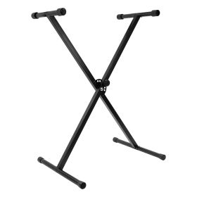 5 CORE Keyboard Stand Single X Style Adjustable Digital Electric Piano Riser Durable & Sturdy Music Synthesizer Holder Stands For 61 76 88 Keys - KS 1 (Color: KS 1X BLK)